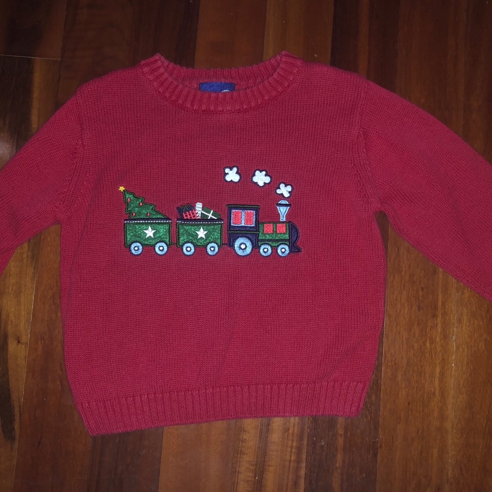 J Khaki Embroidered Christmas Train 🚂 Sweater